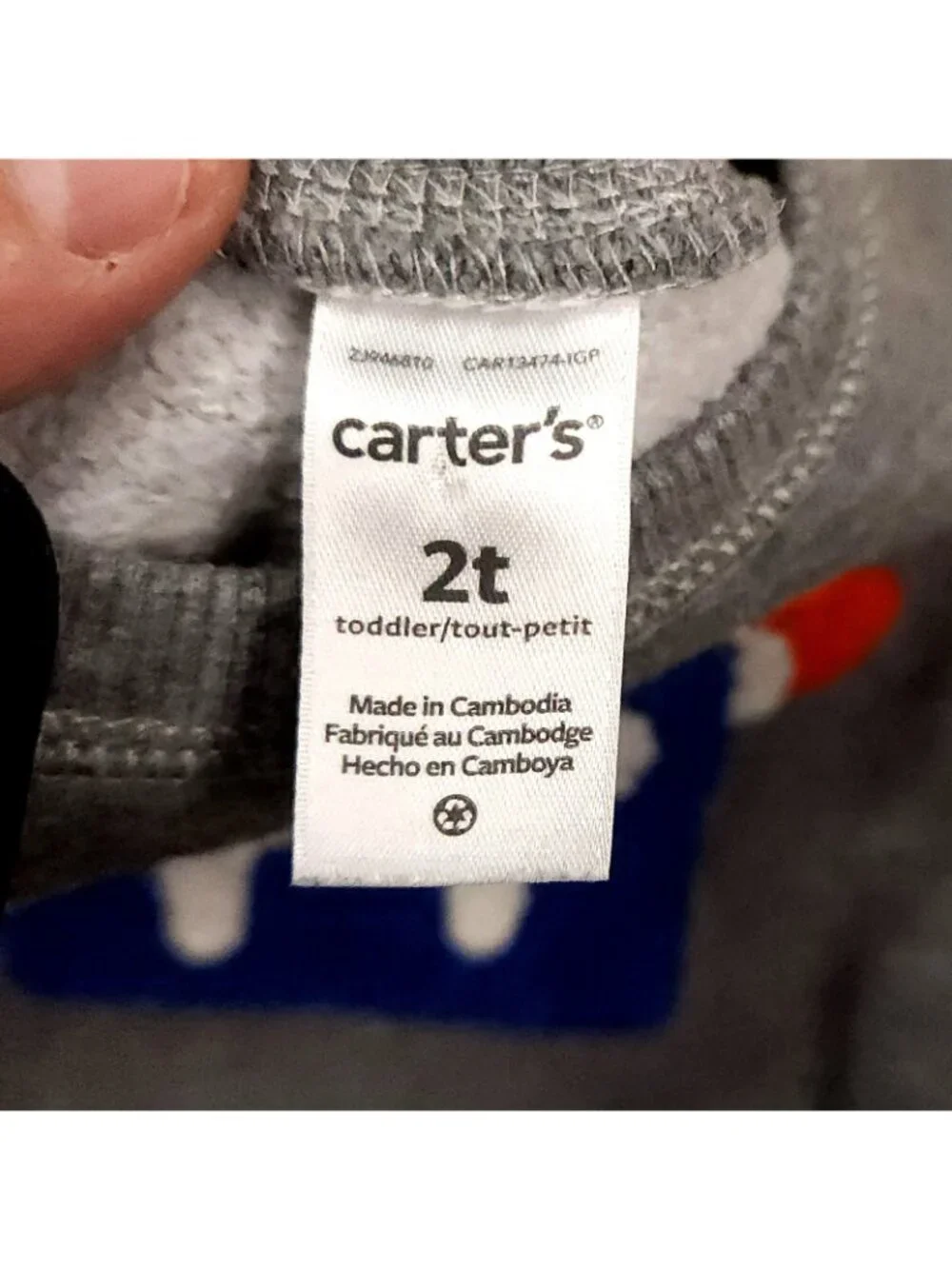 Carter's Toddler Boys Grey Walrus Applique Sweatshirt 2T